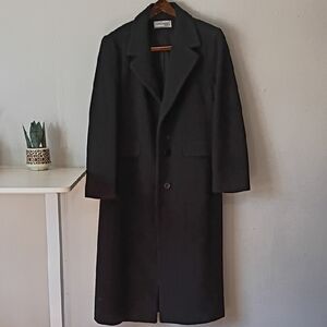 Vintage Forecaster Black & Charcoal Gray Wool Coat  Womens Size 10 Cashmere Wool